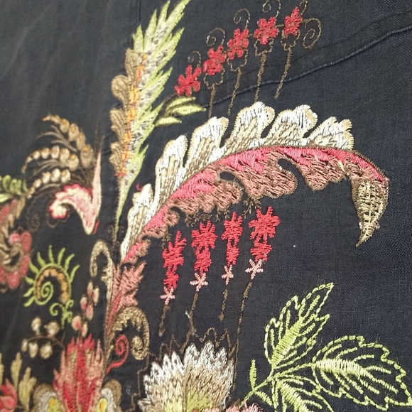 NY CITY DESIGN Sz 2X Ramie Embroidery Shirt Jacket - Picture 14 of 14